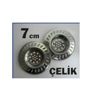 Pazariz 2 Adet 7cm Paslanmaz Çelik Lavabo Gider Süzgeci Çelik Lavabo Süzgeci