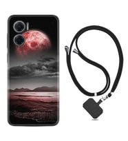 Xiaomi Redmi Note 11E Kılıf Resimli Boyun Askılı İpli Desenli Silikon Series Red World 1836