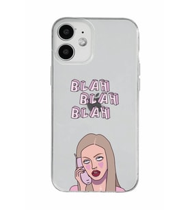 Iphone 12 Uyumlu Blah Blah Blah Mean Girls Desenli Şeffaf Telefon Kılıfı