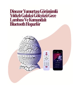 Mey İthalat® Uzaktan Kumandalı, USB Girişli, Döner Projektör Lamba