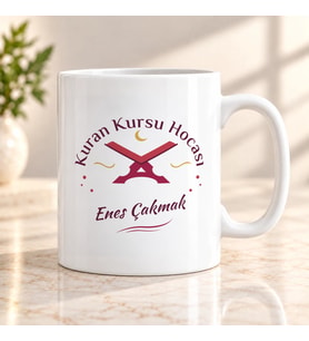 Kuran Kursu Hocasına İsme Özel Kupa Bardak