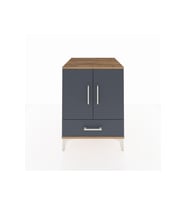Kronos Komodin 2 Raflı Tek Çekmeceli 2 Kapaklı 60x59x80 Çam-Antrasit