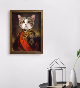 Evcil Dostlara Özel Portre Doğal Masif Ahşap Çerçeveli Tablo 45x65cm-6