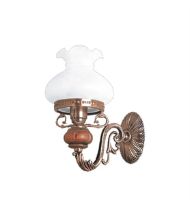 Avize Çarşısı Aladdin Eskitme Ahşap-Metal Gövde, Beyaz Camlı, Duvar Aplik BS.2009-62-09 B