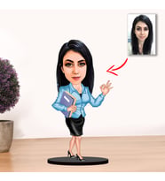 Kisiye Özel Karikatür Kadın  sekreter Biblo MODEL 4