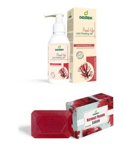 Destek Peel-up Likit Peeling Jel 150 ml +Kırmızı Yosun Sabunu 150 g (2'li Set)