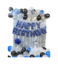 Mavi HAPPY BİRTHDAY Folyo Balon Doğum Günü Parti Süslemeler Parti Balonları,