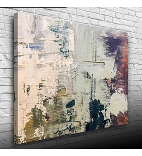 Soyut Beyaz ve Gri Tonlarda Yağlıboya Kanvas Tablo 50 x 70