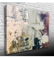 Soyut Beyaz ve Gri Tonlarda Yağlıboya Kanvas Tablo 50 x 70