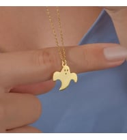 Kişiye Özel 925 Ayar Gümüş Minimal Hayalet Kolye (Gold)
