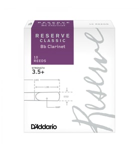 D'Addario DCT10355 Reserve Classic Bb Klarnet Kamışı No: 3.5+ (Profesyonel) - 10'lu Paket  Kalın Uçlu Klasik Kesim ve Profesyonel Direnç