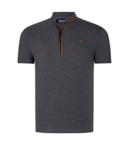 T8571 DEWBERRY FERMUARLI ERKEK T-SHIRT-DÜZ ANTRASİT (Karışık)