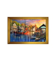 Manzara Temalı Kanvas Tablo 80 x 110 cm Gold Çerçeve