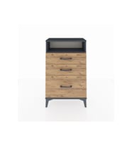 Arges Komodin Tek Raflı 3 Çekmeceli 60x30x96 Antrasit-Çam