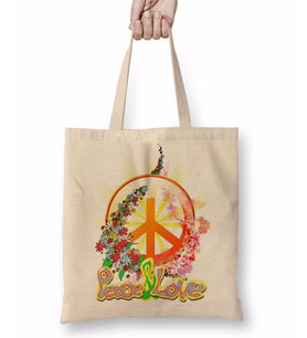 Peace Barış Sİmge Bez Çanta Uzun Saplı