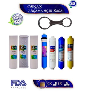 Conax Tüm Açık Kasalar Için Filtre Seti (ORJİNAL YENİ SERİ) 7 Aşamalı, 80 GPD Membran