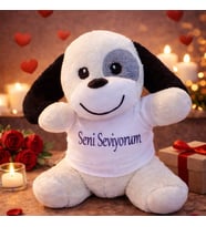 Seni Seviyorum Tişörtlü Sevimli Peluş Köpek