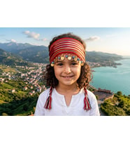 Karadeniz Yöresel Pullu İpli Bandana-06582