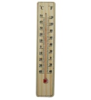 Northcity Ahşap Oda Termometresi - Sıcaklık Ölçer, -40°C/50°C, C&F, Duvar Sticker veya Askılı, 15x3.5cm, Civasız