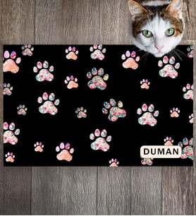Monnhein Pet Mat – Kişiselleştirilebilir Kaymaz Mama Altlığı, 50x35 cm