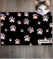Monnhein Pet Mat – Kişiselleştirilebilir Kaymaz Mama Altlığı, 50x35 cm