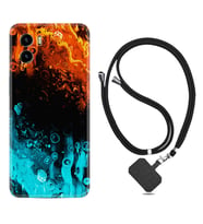 Vivo Y15S Y32 Y33S Y51 Y53S Kılıf Boyun Askılı Silikon Orange Blue Color 1665