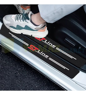 Ford St Line Karbon Kapı Eşiği Koruma Araba Etiket Oto Sticker Yapıştırma 4 Parça