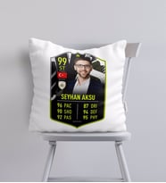 BK Gift Kişiye Özel Futbolcu Kartı Tasarımlı Kırlent Yastık-4