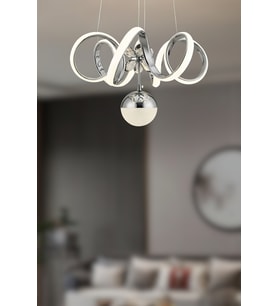 Royalis Sarkıt Led Avize - Oturma Odası, Salon, Mutfak Uyumlu Sarkıt Led Avize (Krom)