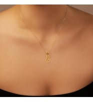 Kişiye Özel 925 Ayar Gümüş Minimalist Zarif Kedi Silüet Kolye (Gold)