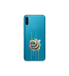 Samsung Galaxy M11 ile uyumlu Splash arı tasarımlı şeffaf silikon kılıf