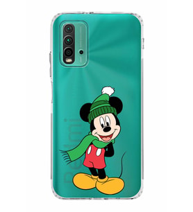 Xiaomi Redmi 9T  Kamera Korumalı Kapak Mickey Mouse Tasarımlı Şeffaf  Kılıf