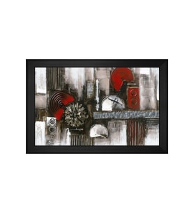 Soyut Şekiller Motifli Kanvas Tablo 50 x 70 cm Siyah Çerçeve