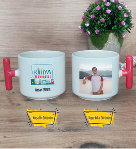 Kimya Mühendisi Kupa Bardak Fotoğraflı T Kırmızı Kulplu Mühendisler Günü Hediyesi