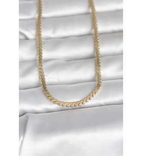 Tegan CM 14K Gold Renk Yassı Ezme Zincir Model 60 cm Kadın Kolye TG27BKO10996 (Çok Renkli)