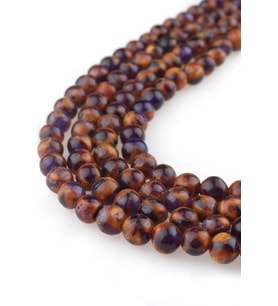 6 MM Mavi Sarı Opal Akik Taşı Dizi - DZ4074-L