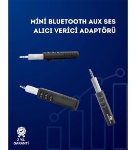 Kablolu Hoparlör Ve Kulaklıklar İçin Bluetooth Adaptör Mini Boy, Klipsli, Taşınabilir