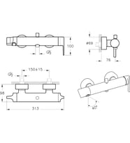 Vitra Suit A4281839 Banyo Bataryası, Parlak Siyah