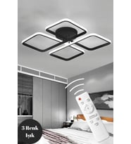 4 Parça Kumandalı LED Tavan Avizesi, 3 Renkli Aydınlatma, Modern Spor Salon Aydınlatması