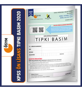 KPSS Ön Lisans 2020 ÖSYM Tıpkı Basım Türkiye Geneli Dijital Çözümlü Çıkmış Soru