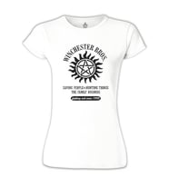 Supernatural - Winchester Bros. Beyaz Bayan Tshirt