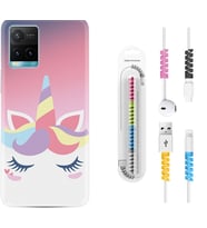 Vivo Y11S Y21S Y20 Y20S Y70 Kılıf Kablo Koruma Spiral Silikon Sweety Unicorn 1737