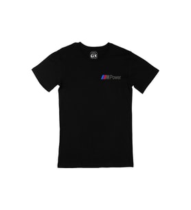 M Power Cep Logo Tasarımlı Siyah Tişört