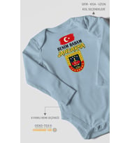 Benim Babam Jandarma Uzun Kollu Bebek Body %100 Pamuk
