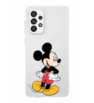 Samsung Galaxy A73  Kapak Mickey Mouse Tasarımlı Şeffaf Silikon Kılıf