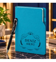 BK Gift Kişiye Özel 374 Termo Deri Tarihli Ajanda & Siyah Touch Pen Tükenmez Kalem-6