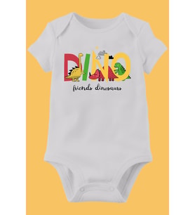 Unisex Bebek Beyaz Organik Baskılı Pamuklu Body