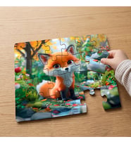 Sevimli Yavru Tilki Tasarımlı 24 Parça Ahşap Çocuk Puzzle MPK0011