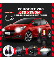 Peugeot 208 2012-2020 Kısa Far Uyumlu Şimşek Etkili Led Xenon Light Series H7