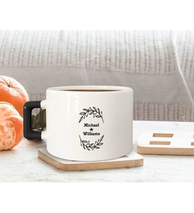 BK Gift Kişiye Özel İsimli Siyah Kulplu Çay & Kahve Fincanı-19, Arkadaşa Hediye, Sevgiliye Hediye